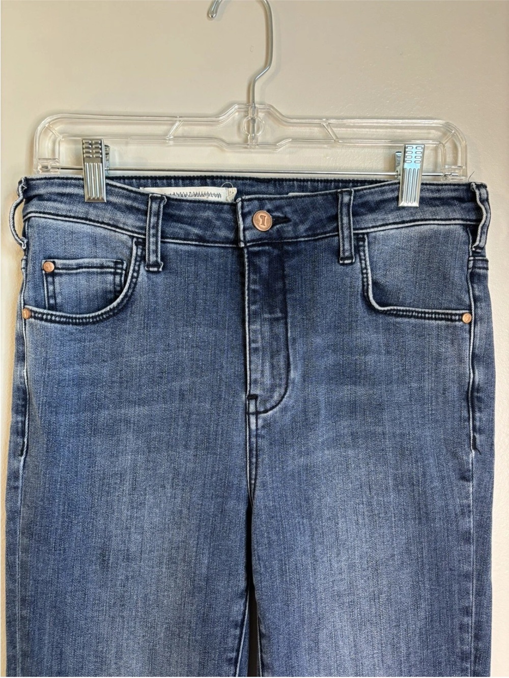 Anthropologie Pilcro Blue Flare-Wide Leg Denim Jeans - Picture 6 of 10